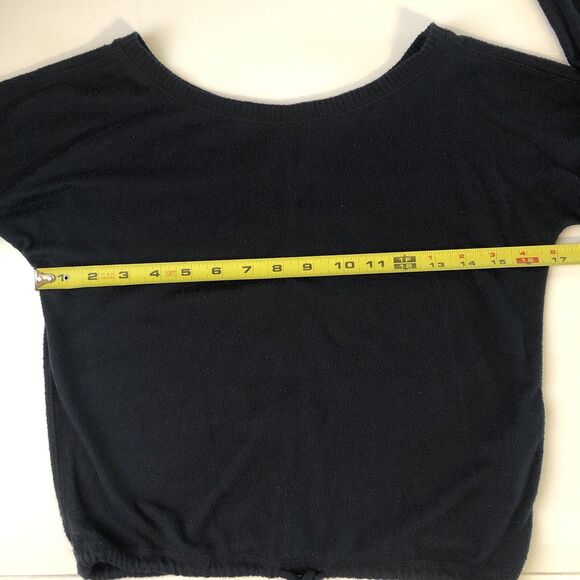 Abercrombie & Fitch Soft A&F Cozy Tie Waist Black Cropped Top Size XS - Picture 6 of 16